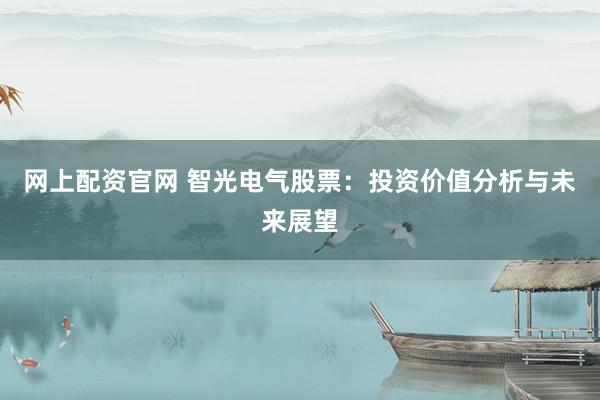 网上配资官网 智光电气股票：投资价值分析与未来展望