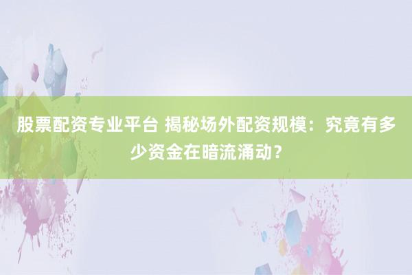 股票配资专业平台 揭秘场外配资规模：究竟有多少资金在暗流涌动？