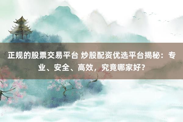 正规的股票交易平台 炒股配资优选平台揭秘：专业、安全、高效，究竟哪家好？