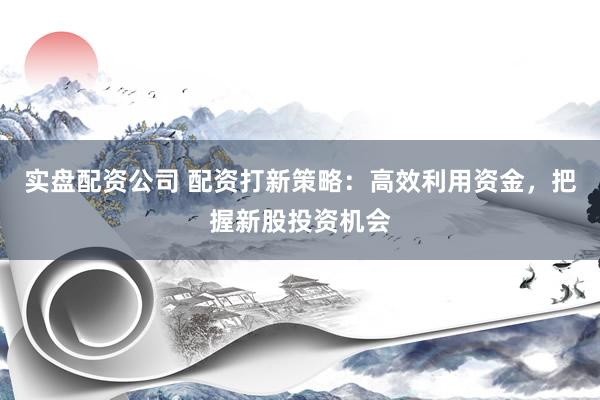 实盘配资公司 配资打新策略：高效利用资金，把握新股投资机会