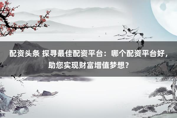 配资头条 探寻最佳配资平台：哪个配资平台好，助您实现财富增值梦想？