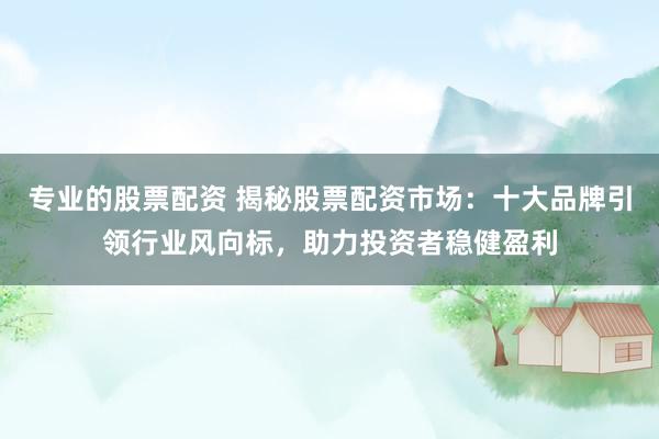 专业的股票配资 揭秘股票配资市场：十大品牌引领行业风向标，助力投资者稳健盈利