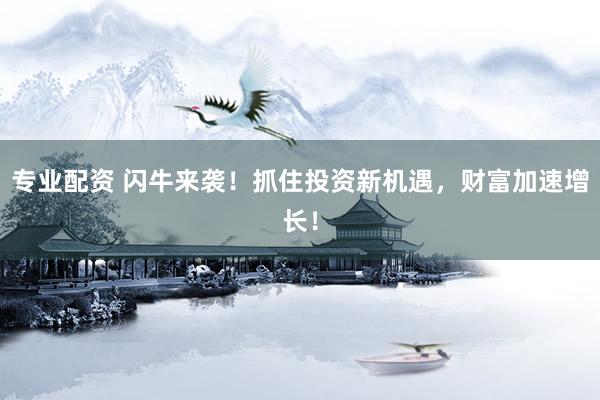 专业配资 闪牛来袭！抓住投资新机遇，财富加速增长！